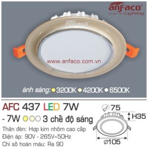 Đèn Anfaco LED downlight âm trần AFC 437-7W