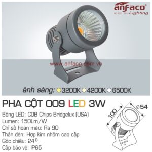 Đèn Anfaco LED pha cột AFC 009-3W