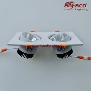 Đèn Led âm trần 2 bóng Anfaco xoay góc AFC 318-7w-12w