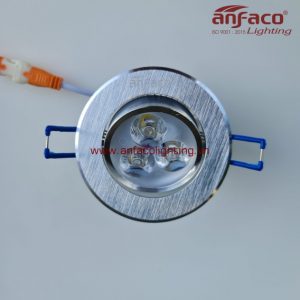 AFC 510-3W Đèn LED downlight âm trần nhiều mắt xoay góc Anfaco AFC510-3W viền nhôm xước