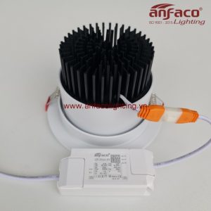 AFC-734 Đèn downlight âm trần xoay góc Anfaco AFC734 vỏ trắng 3W 5W 7W 9W 12W ánh sáng