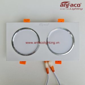 AFC-754/2/9W Đèn downlight âm trần Anfaco AFC754/2 đôi vỏ trắng 9W ánh sáng trung tính, ánh sáng vàng, ánh sáng trắng, đổi màu 3 chế độ