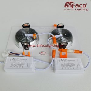 AFC-754/2/9W Đèn downlight âm trần Anfaco AFC754/2 đôi vỏ trắng 9W ánh sáng trung tính, ánh sáng vàng, ánh sáng trắng, đổi màu 3 chế độ