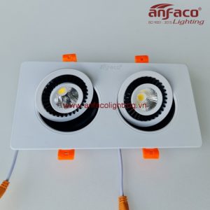 AFC-756/2/9W Đèn downlight âm trần xoay góc Anfaco AFC756/2 đôi vỏ trắng 3W 5W 7W ánh sáng trung tính, ánh sáng vàng, ánh sáng trắng