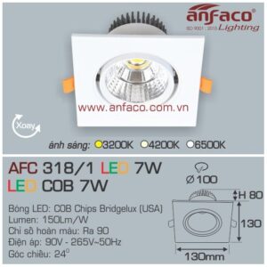 Đèn Anfaco LED downlight âm trần AFC 318/1-7W