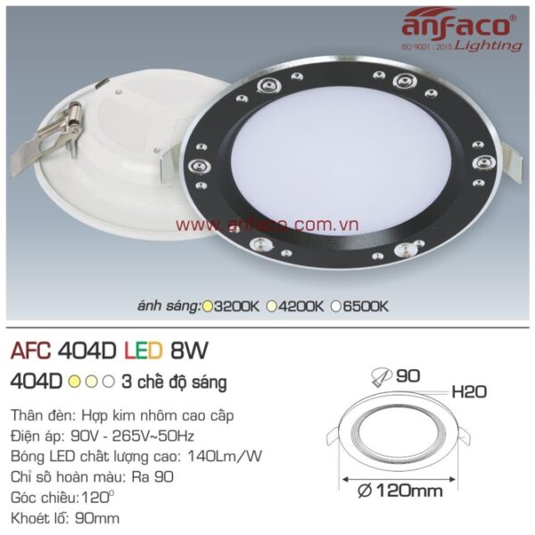 Đèn Anfaco LED downlight âm trần AFC 404D 8W