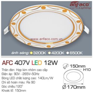 Đèn Anfaco LED panel âm trần AFC 407V 12W