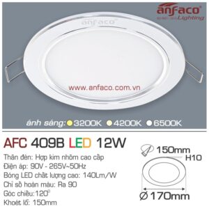 Đèn Anfaco LED panel âm trần AFC 409B 12W