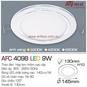 Đèn Anfaco LED panel âm trần AFC 409B 9W