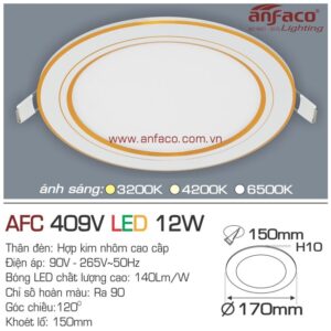 Đèn Anfaco LED panel âm trần AFC 409B 12W