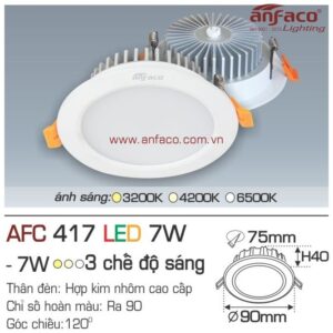 Đèn Anfaco LED downlight âm trần AFC 417-7W