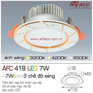 Đèn Anfaco LED downlight âm trần AFC 418-7W