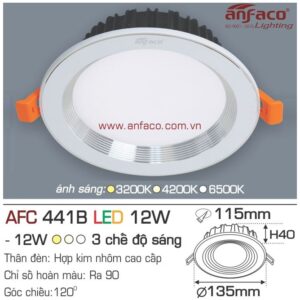 Đèn Anfaco LED downlight âm trần AFC 441B 12W