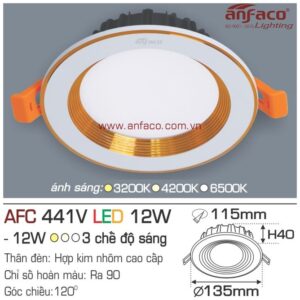 Đèn Anfaco LED downlight âm trần AFC 441V 12W