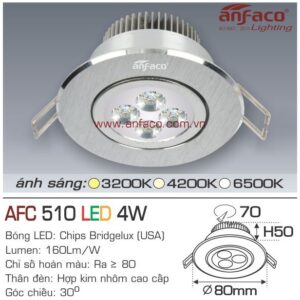 Đèn Anfaco LED downlight âm trần AFC 510-4W