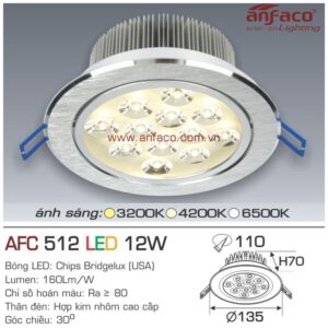 Đèn Anfaco LED downlight âm trần AFC 512-12W