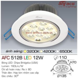 Đèn Anfaco LED downlight âm trần AFC 512B 12W