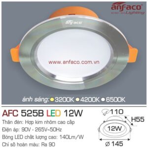 Đèn Anfaco LED downlight âm trần AFC 525B 12W