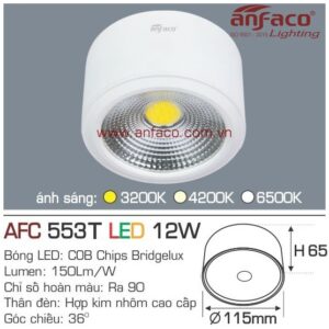 Đèn Anfaco LON LED downlight nổi AFC 553T 12W