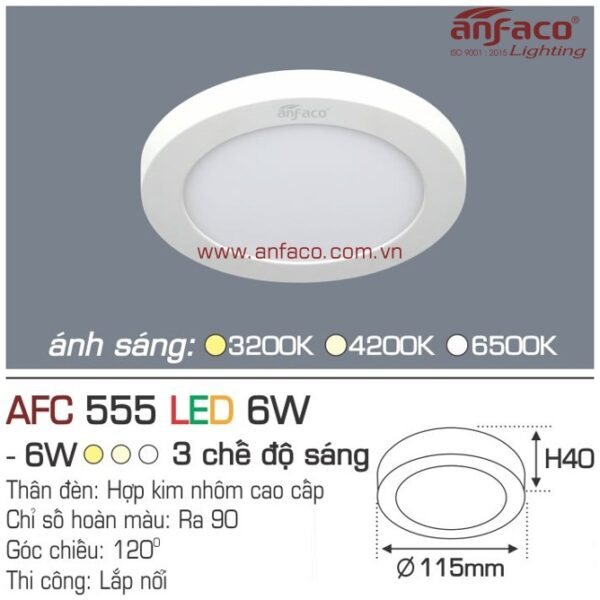 Đèn Anfaco LED panel nổi AFC 555-6W