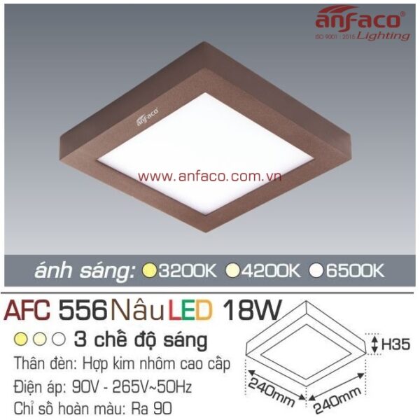 Đèn Anfaco LED panel ốp trần nổi AFC 556 Nâu 18W