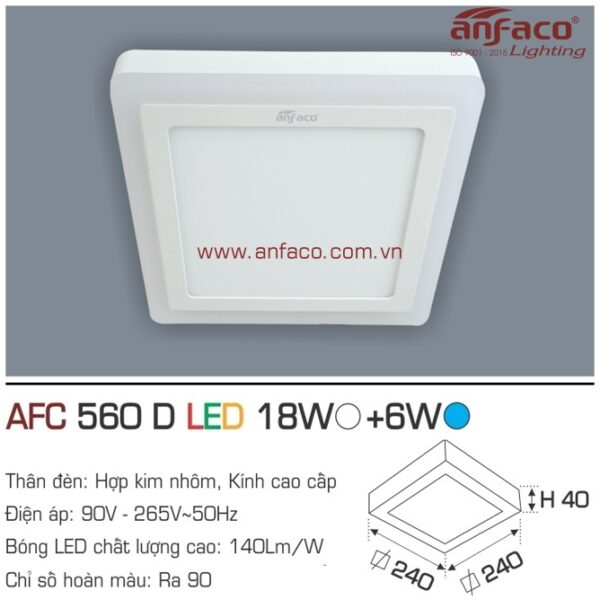 Đèn Anfaco LED panel ốp trần nổi AFC 560D 18W+6W