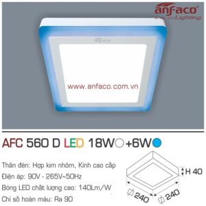 Đèn Anfaco LED panel ốp trần nổi AFC 560D 18W+6W