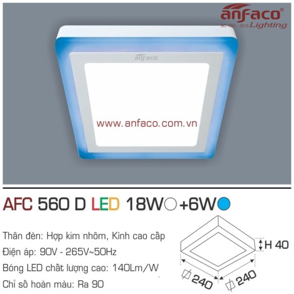 Đèn Anfaco LED panel ốp trần nổi AFC 560D 18W+6W