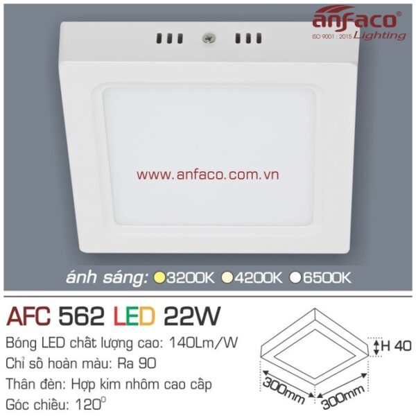 Đèn Anfaco LED panel ốp trần nổi AFC 562-22W