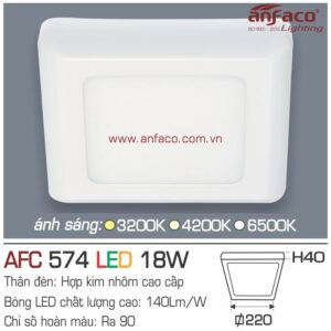 Đèn Anfaco LED panel ốp trần nổi AFC 574-18W