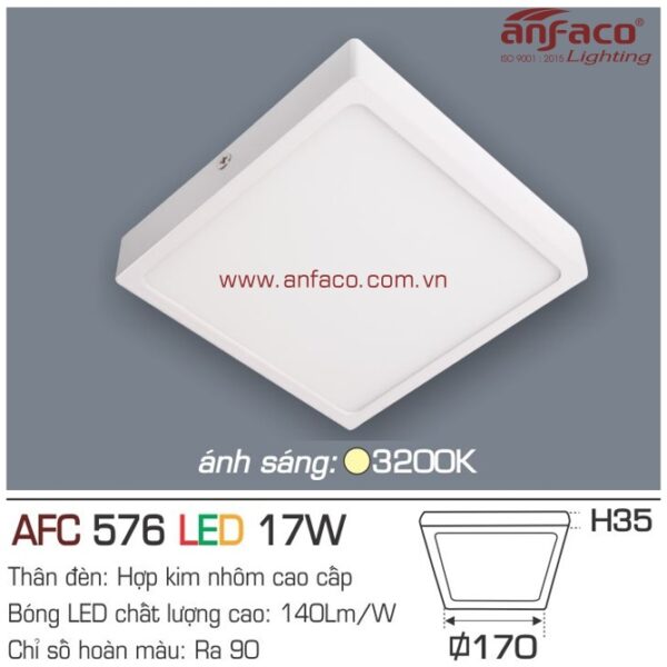 Đèn Anfaco LED panel ốp trần nổi AFC 576-17W