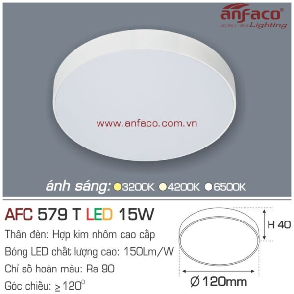 Đèn Anfaco LED panel ốp trần nổi AFC 579T 15W