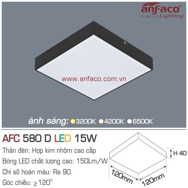 Đèn Anfaco LED panel ốp trần nổi AFC 580D 15W