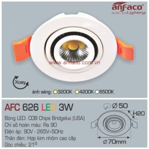 Đèn Anfaco LED downlight âm trần AFC 626-3W