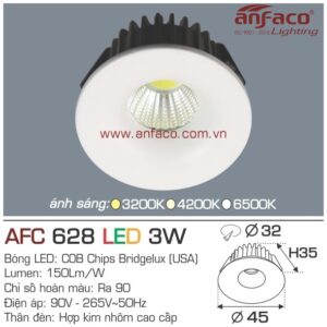 Đèn Anfaco LED downlight âm trần AFC 628-3W