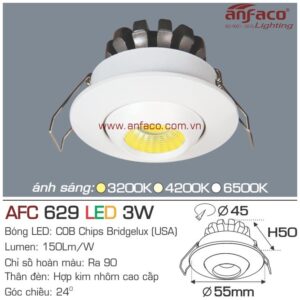 Đèn Anfaco LED downlight âm trần Mini AFC 629-3W