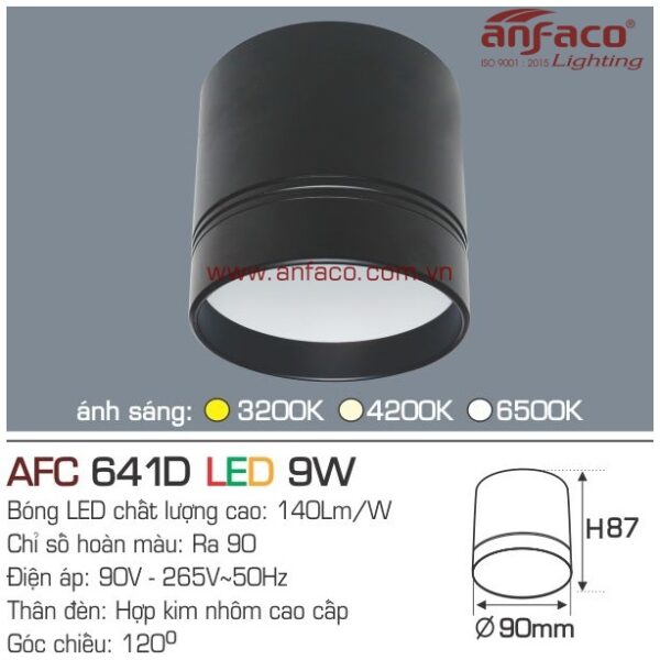 Đèn Anfaco LED downlight nổi AFC 641D 9W