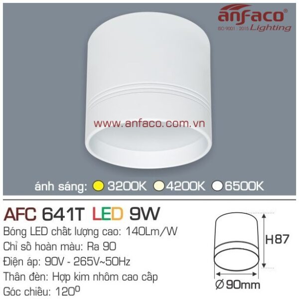 Đèn Anfaco LED downlight nổi AFC 641T 9W