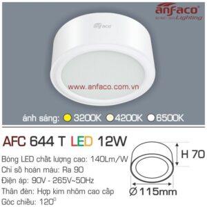 Đèn Anfaco LED downlight nổi AFC 644T 12W