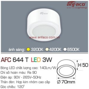 Đèn Anfaco LED downlight nổi AFC 644T 3W
