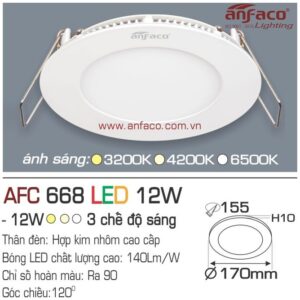 Đèn Anfaco LED panel âm trần AFC 668-12W
