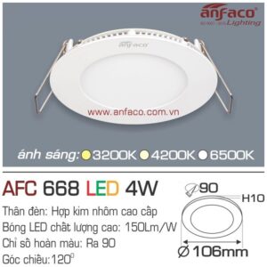 Đèn Anfaco LED panel âm trần AFC 668-4W