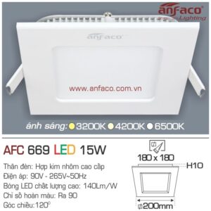 Đèn Anfaco LED panel âm trần AFC 669-15W