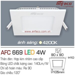 Đèn Anfaco LED panel âm trần AFC 669-4W