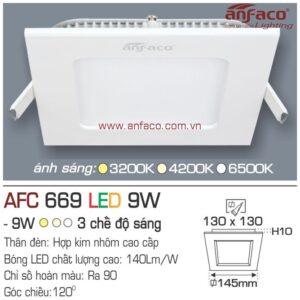 Đèn Anfaco LED panel âm trần AFC 669-9W