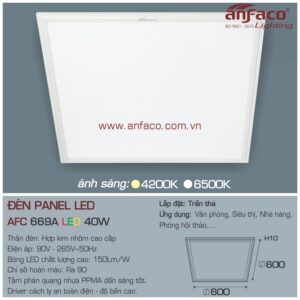 Đèn Anfaco LED panel âm trần AFC 669A 40W 600x600