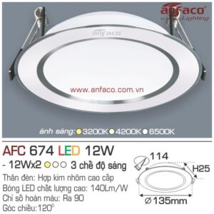 Đèn Anfaco LED downlight âm trần AFC 674-12W