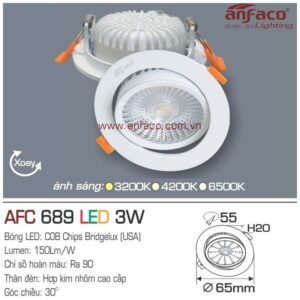 Đèn Anfaco LED downlight âm trần AFC 689-3W