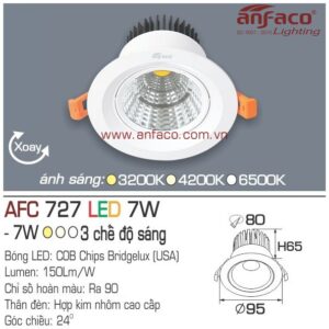 Đèn Anfaco LED downlight âm trần AFC 727-7W