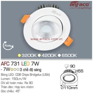 Đèn Anfaco LED downlight âm trần AFC 731-7W